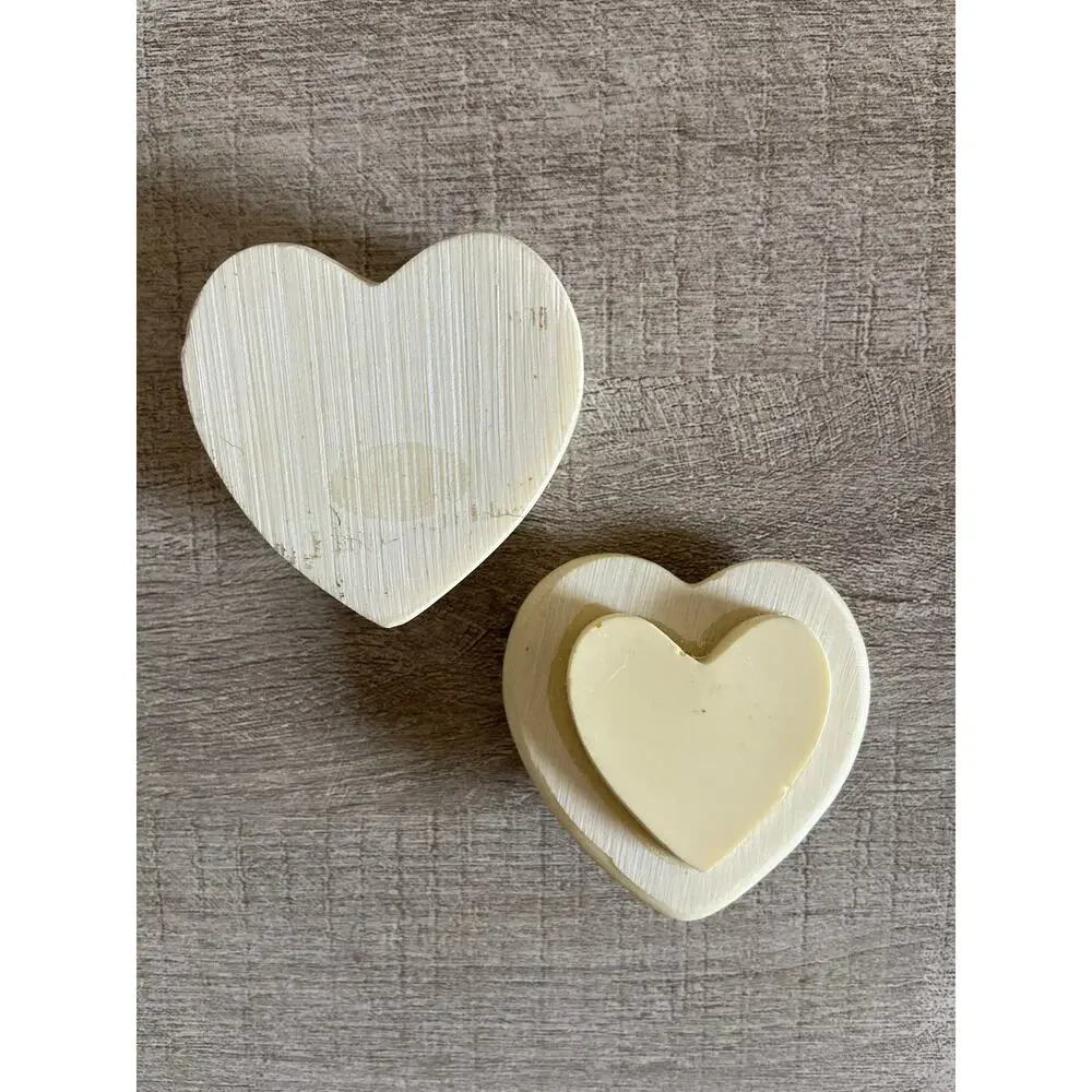 Resin Heart Shaped Floral Trinket Box / Miniature Jewelry Box with 3D Flowers
